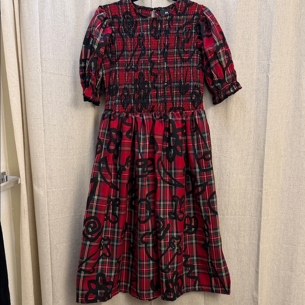 Lazy Oaf Red and Black Plaid Dress